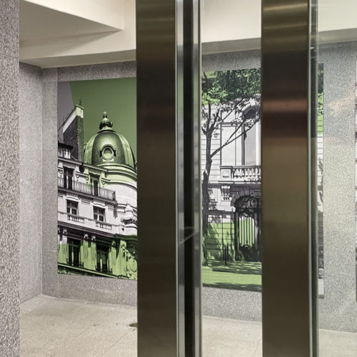 Decor mural Photgraphique Parking Haussmann Berri SAEMES palier ascenseur 02